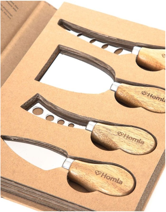 Cheese knife set "Mooka Wood" 4 pcs