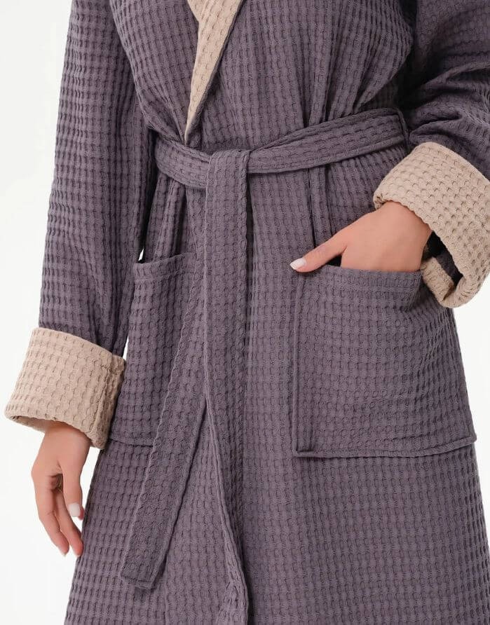 Bathrobe "Waffle Emo Dark Greyy"