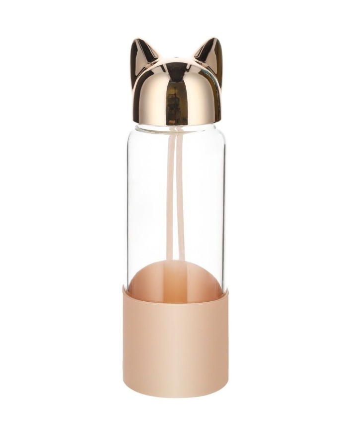 Glass Drink bottle "Foxy Pink"