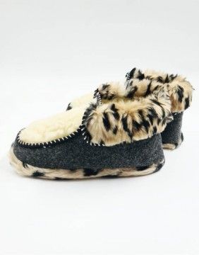 Dabīgās vilnas čības "Wild Leopard"