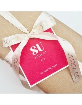 Kreminė juostelė + kortelė "Su Meile"