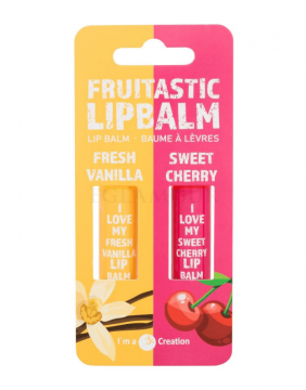 Lip balm 2K Fruitastic Fresh Vanilla 4,2 g + Sweet Cherry 4,2 g