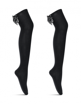 Women's Knee-highs Socks "Pearl Ribbon"