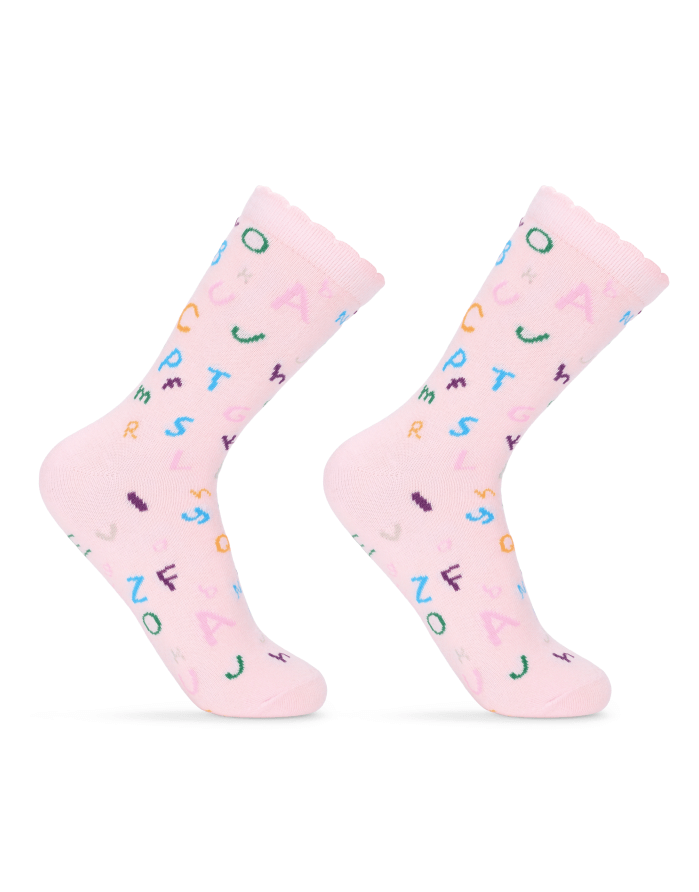 Bērnu zeķes "Pink Letters"