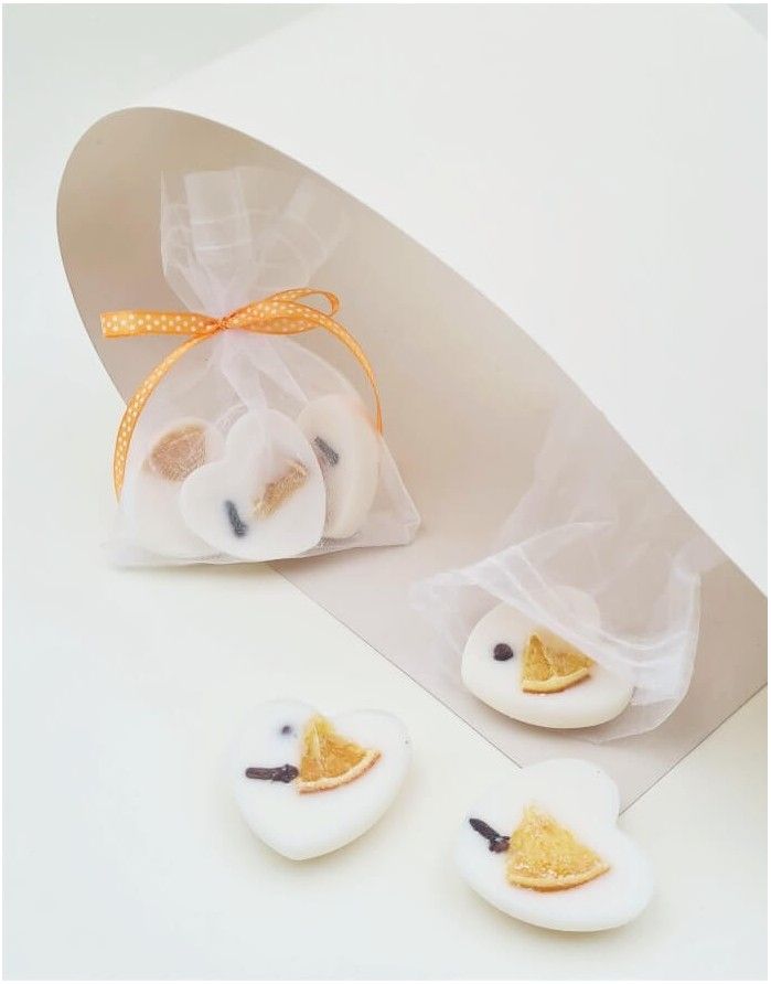 Aromatic soy wax bag "Orange Heart" 3pcs