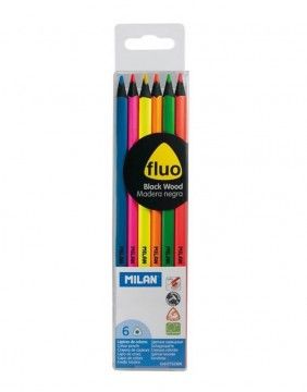 Colored pencils, Fluo triangular 6 pcs