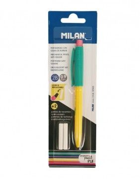 Mechanical pencil PL1 0.9 mm with 2 erasers Yellow-Green