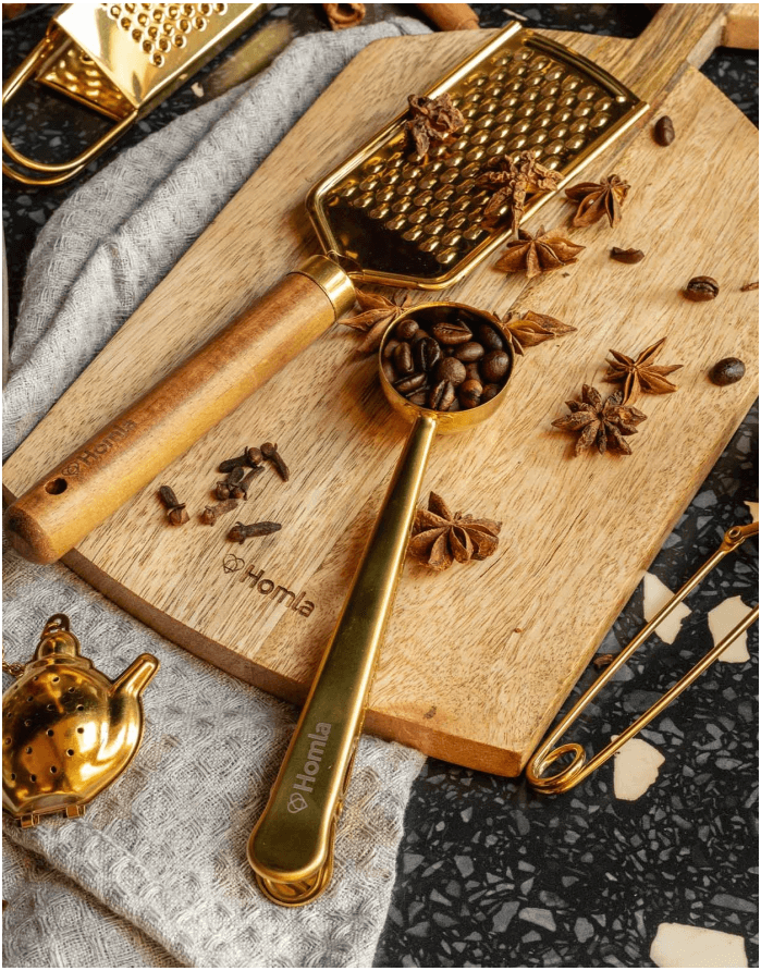 Spoon with clamp "Golden"