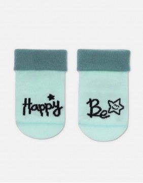 Children's socks "Be Happy Turquoise"