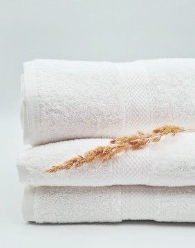 Šukuotinės Medvilnės Rankšluostis"White Pearl"