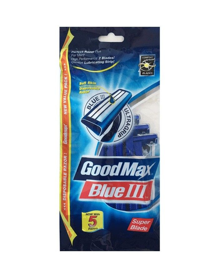 Одноразовые мужские бритвы "GoodMax Blue" 5шт.