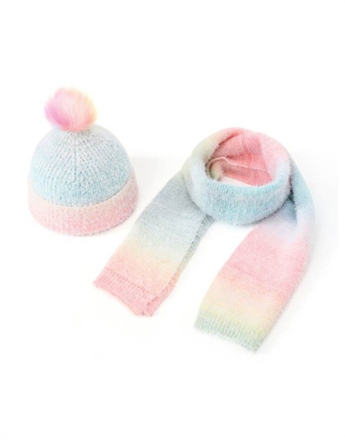 Children's Hat With Scarf "Rose"