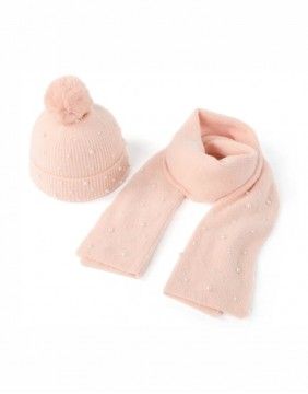 Children's Hat With Scarf "Comet Pink" BE SNAZZY - 1