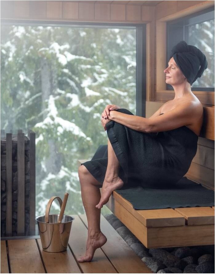 Cotton Towel - Hood "Abi Black" RENTO - 3