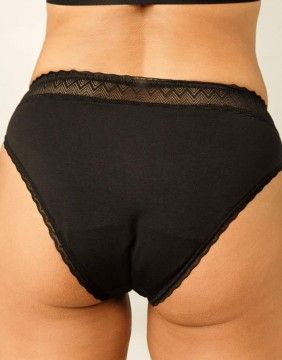 Menstrual panties Lace Bikini Yin Yang Black GENTLE DAY - 1