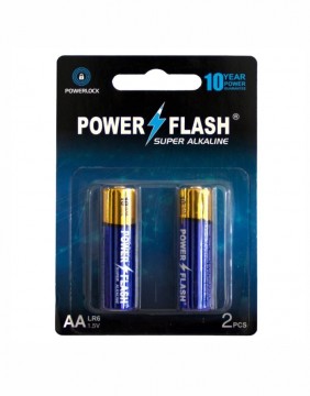 Batteries POWER FLASH Super Alkaline AA LR6 1,5V 2 pcs