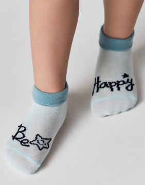 Children's socks "Be Happy Turquoise"