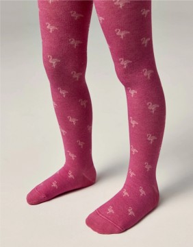 Tights for children ''Raspberry Flamingo"