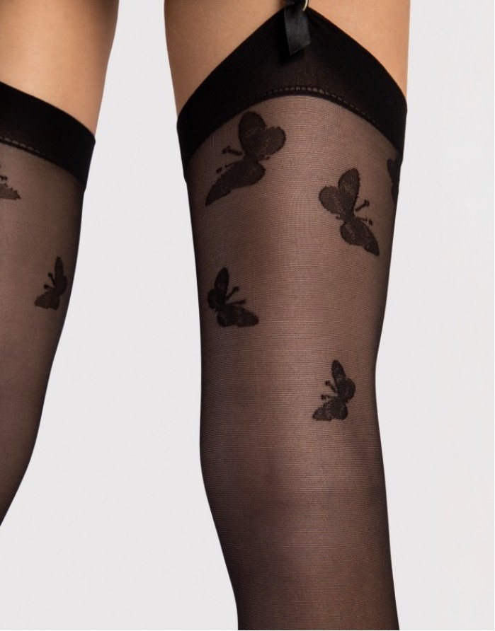 Moteriškos kojinės "Farfalle Black" 20 Den