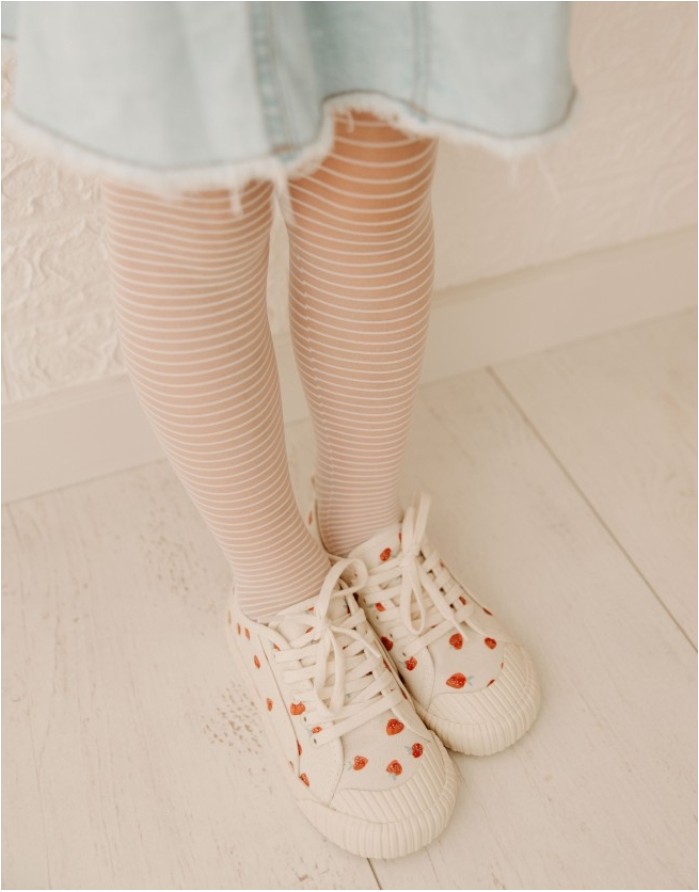 Vaikiškos pėdkelnės "Stripes Off White" 15 Den