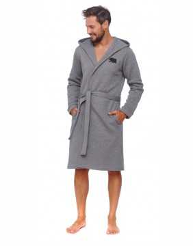 Bathrobe "Hooded  Grey"