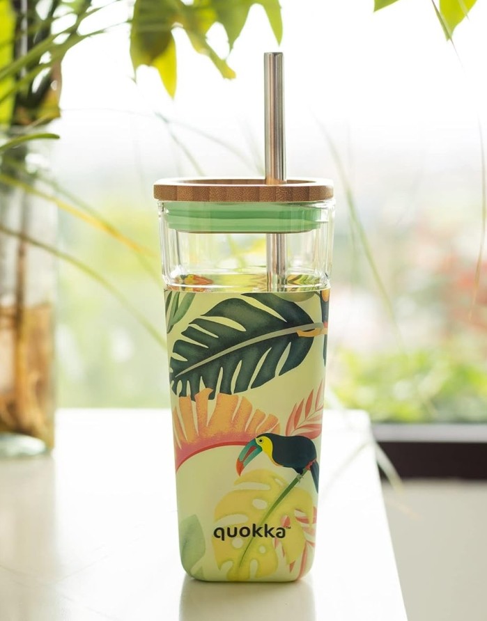 Stiklinė su šiaudeliu "Tropical Toucans", 540 ml