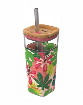 Stiklinė su šiaudeliu "Jungle Flora", 540 ml