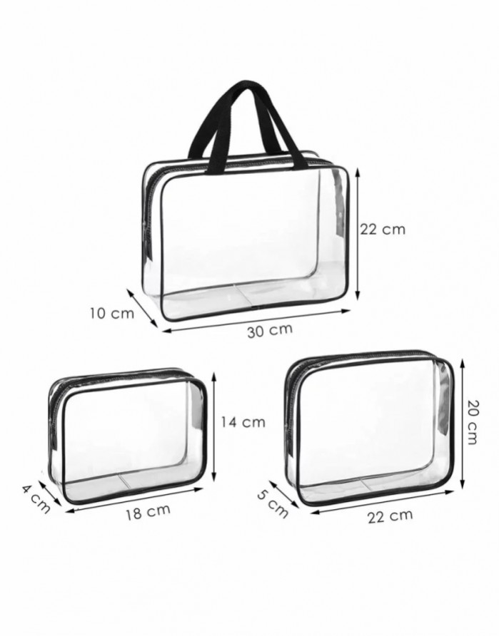 Kelioninė Kosmetinė "Clear Bag" 3vnt
