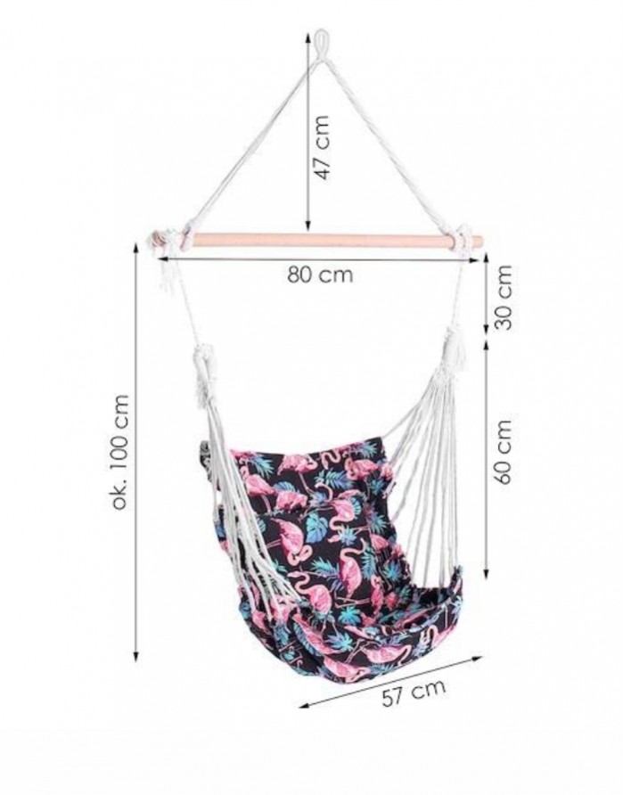 Pakabinamas Krėslas "Flamingo Black"