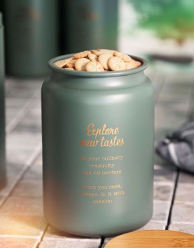 Metal container for food, with a wooden lid "Escille Explore"