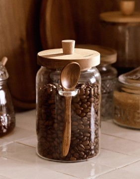 Стеклянная емкость с ложкой "CARLOS"