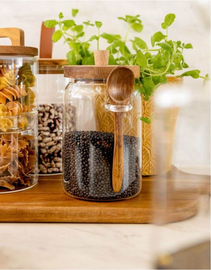 Стеклянная емкость с ложкой "CARLOS"