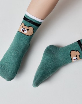 Children's socks "Teddy Green"