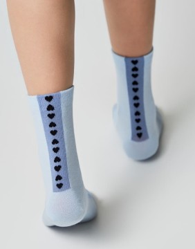 Children's socks "Heart Line Blue"
