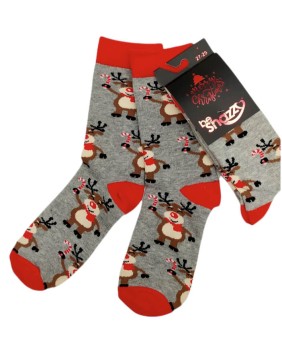 Children's socks "Funny Rudolf Grey"