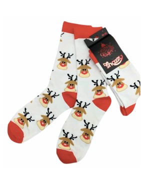 Children's socks "Funny Rudolf White"