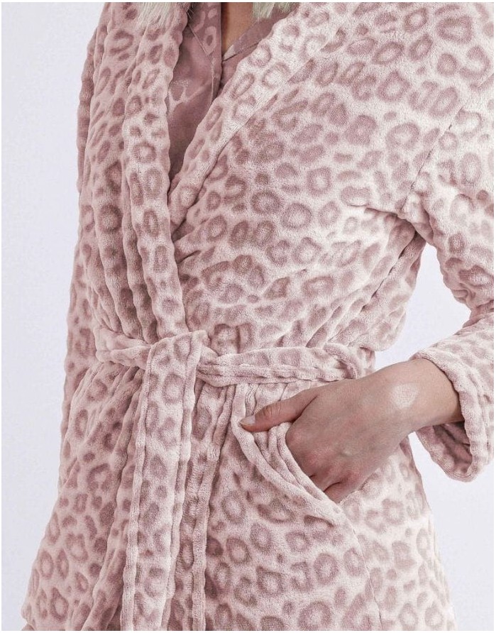 Chalatas "Leopard Nude"