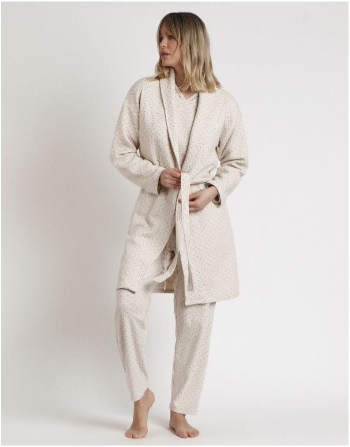 Chalatas "Dots Beige"