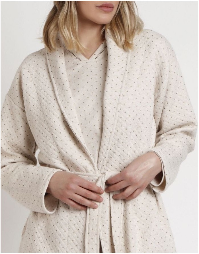 Chalatas "Dots Beige"