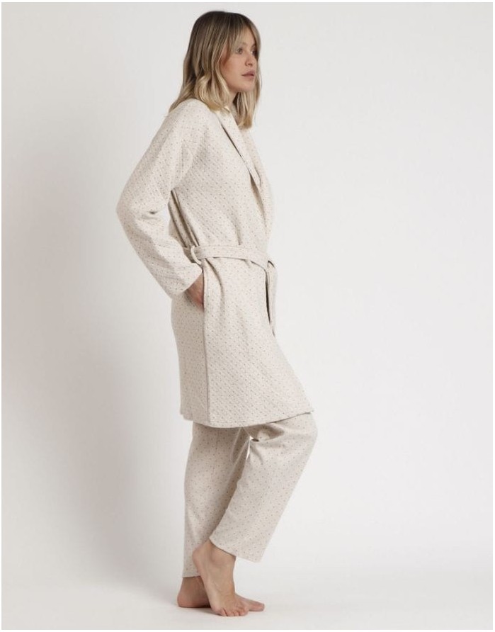 Chalatas "Dots Beige"