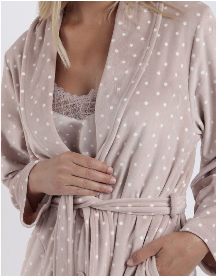 Chalatas "Dots Lace Piedra"