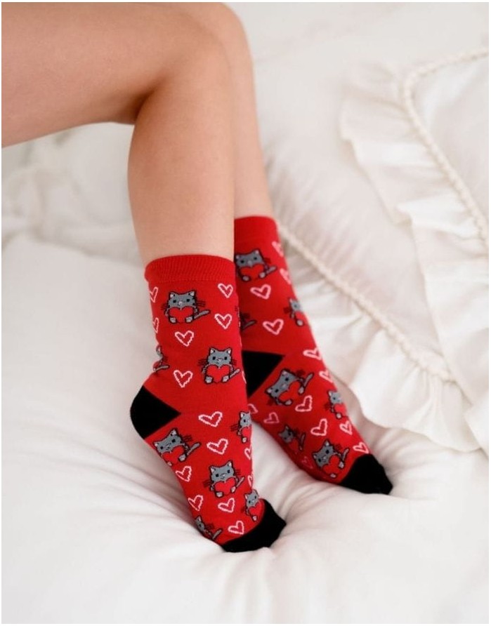 Vaikiškos kojinės "Cats With Hearts"