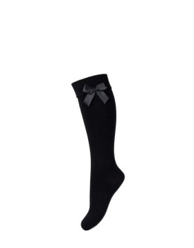 Vaikiškos kojinės "Cotton Knee With a Bow" Black