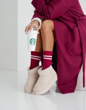 Moteriškos kojinės "Braid With Stripes" Claret