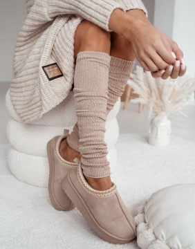 Moteriškos blauzdinės "Cotton Ribbed Leg" Brown