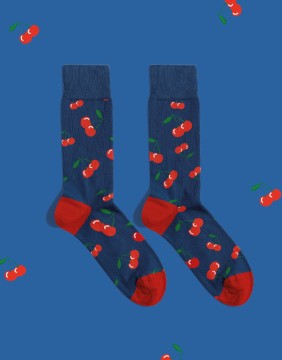 Unisex zeķes "Cherry Navy"