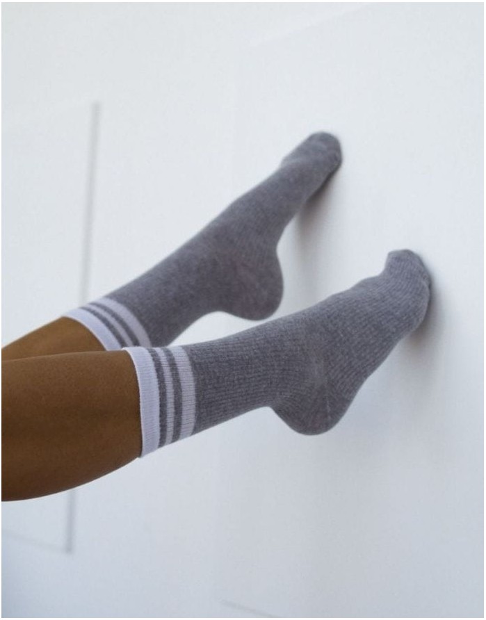 Women's socks "Ribbed With Stripes" Light Melange