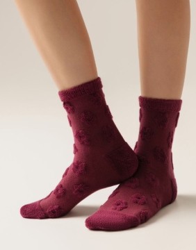 Women's Socks "Flower Burgund"