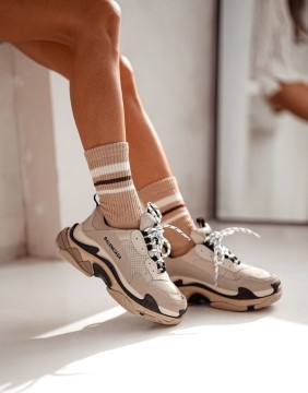 Moteriškos kojinės "Sport Stripes Beige"