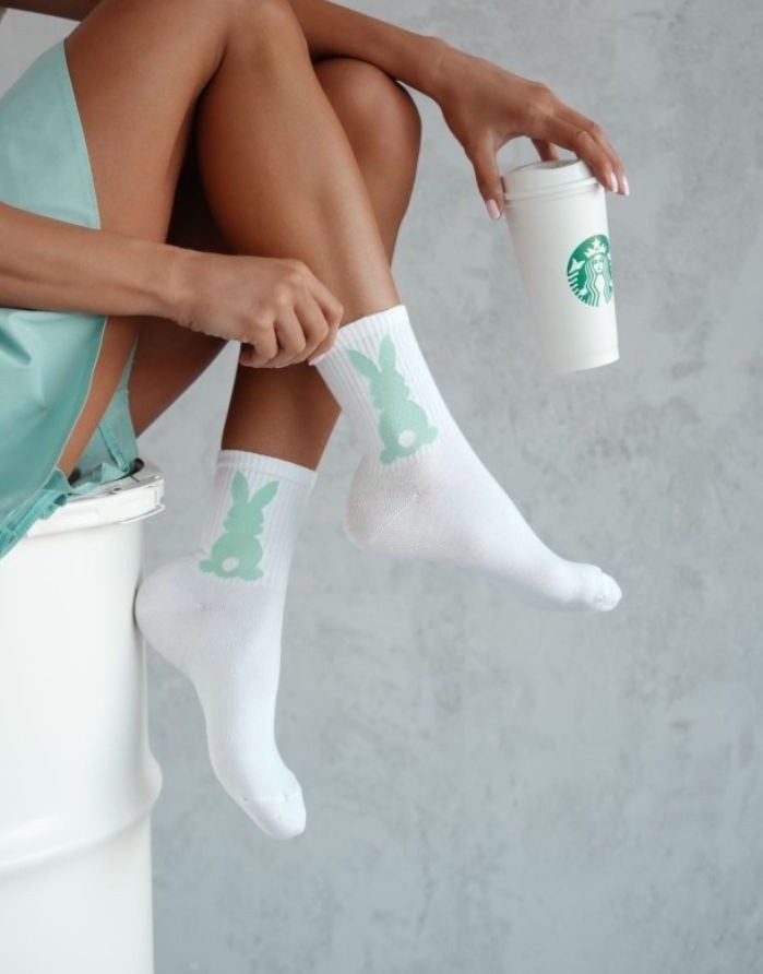 Moteriškos kojinės "Bunny Green"